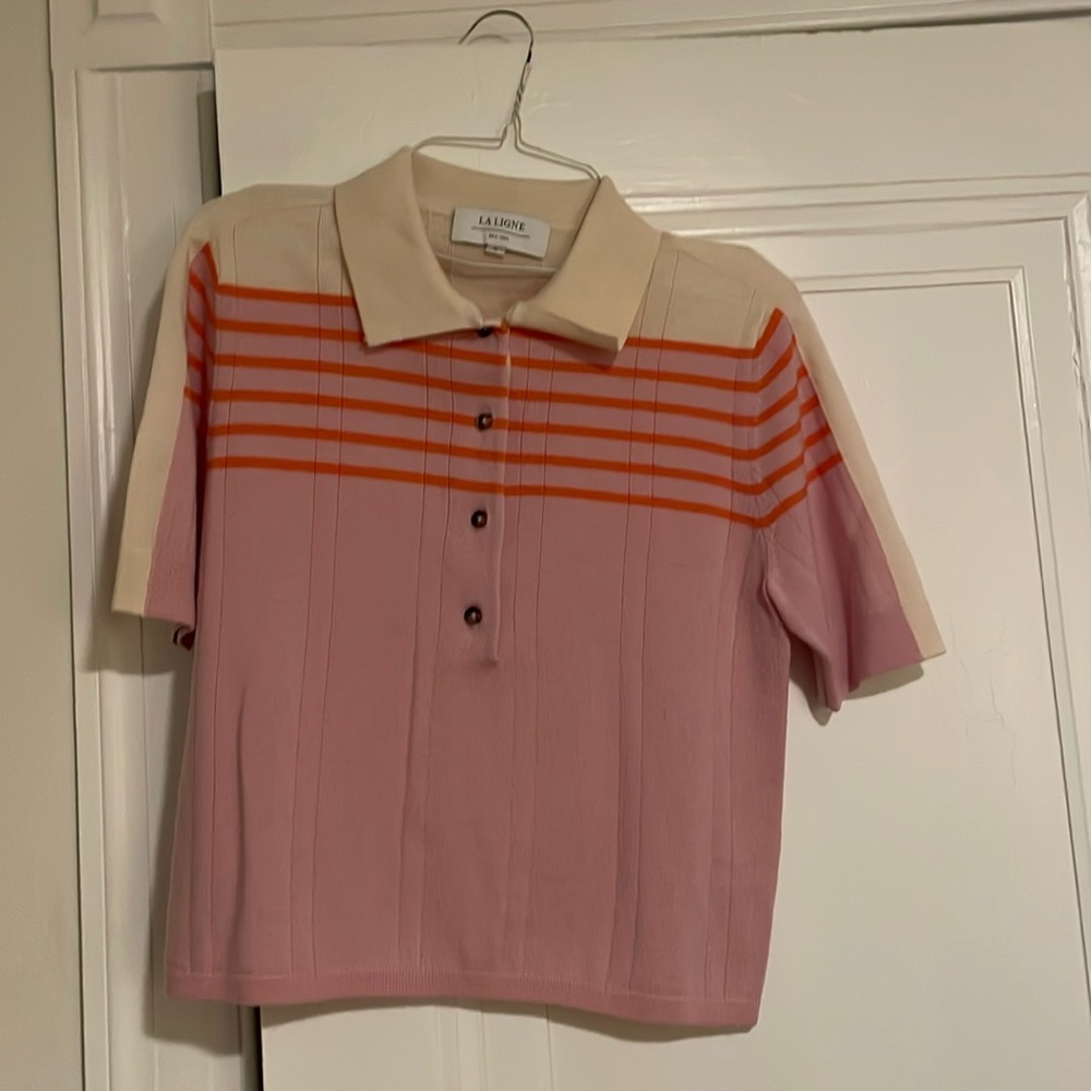 La Ligne Collared Sweater Polo, Size S